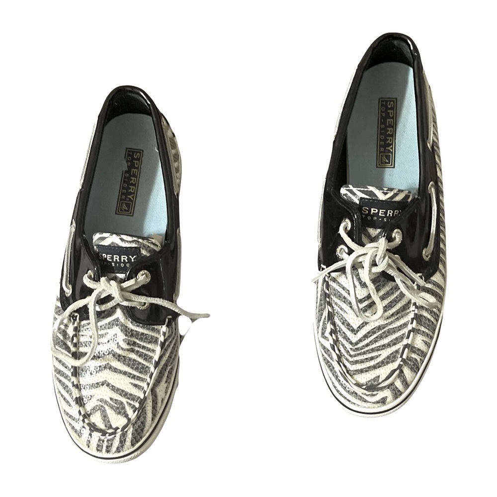Zebra Stripe Sperry Boat Shoes 7.5